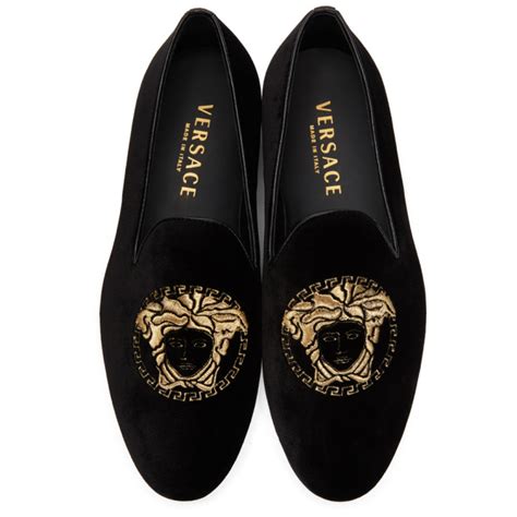 versace medusa velvet loafers